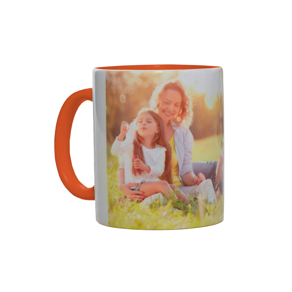 Tazza in ceramica con foto arancione