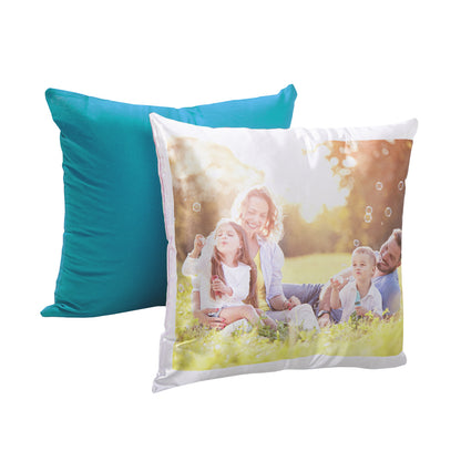 Stampa foto su cuscino azzurro