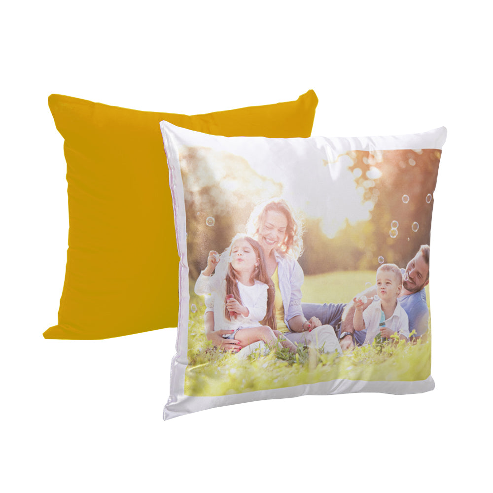 Stampa foto su cuscino giallo